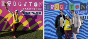 Betty and the Stagetext supporters celebrating the finish.